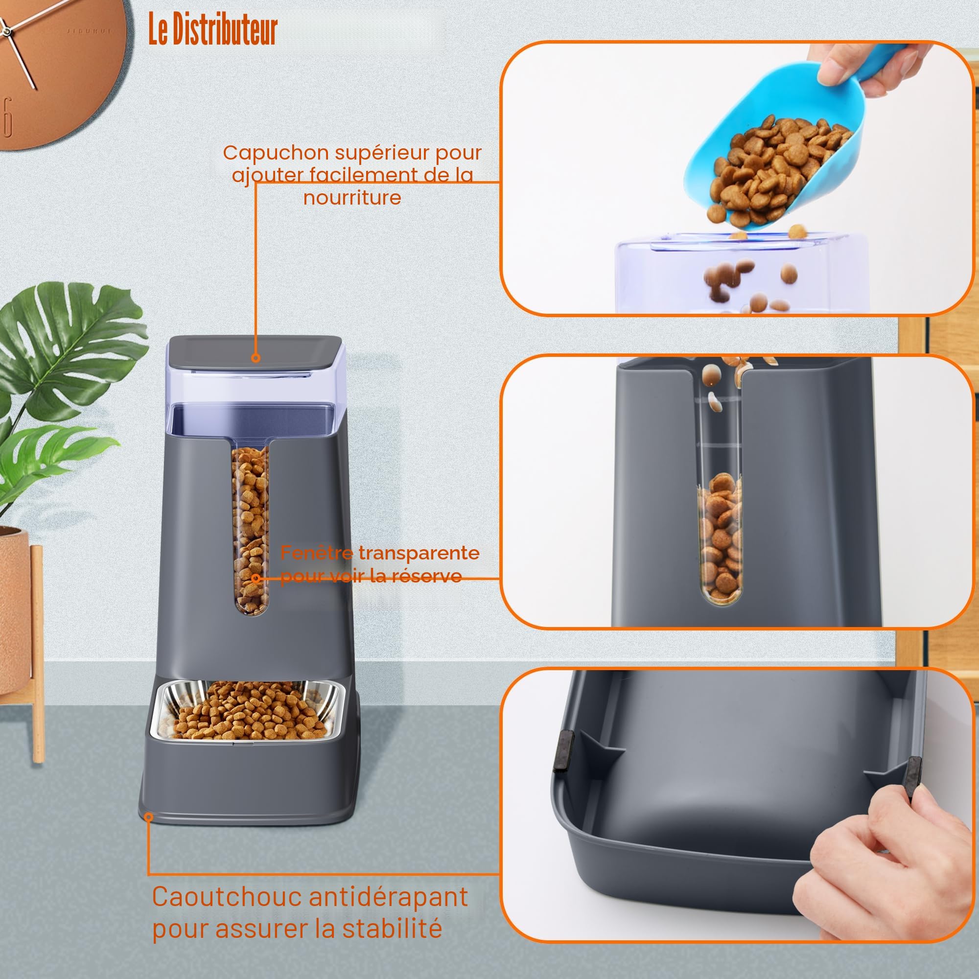 Kit de distributeurs d'eau automatiques pour Chats et Chiens (Lot de 2) — 3,8 litres — Convient aux Chiens de Petite, Moyenne et Grande Taille