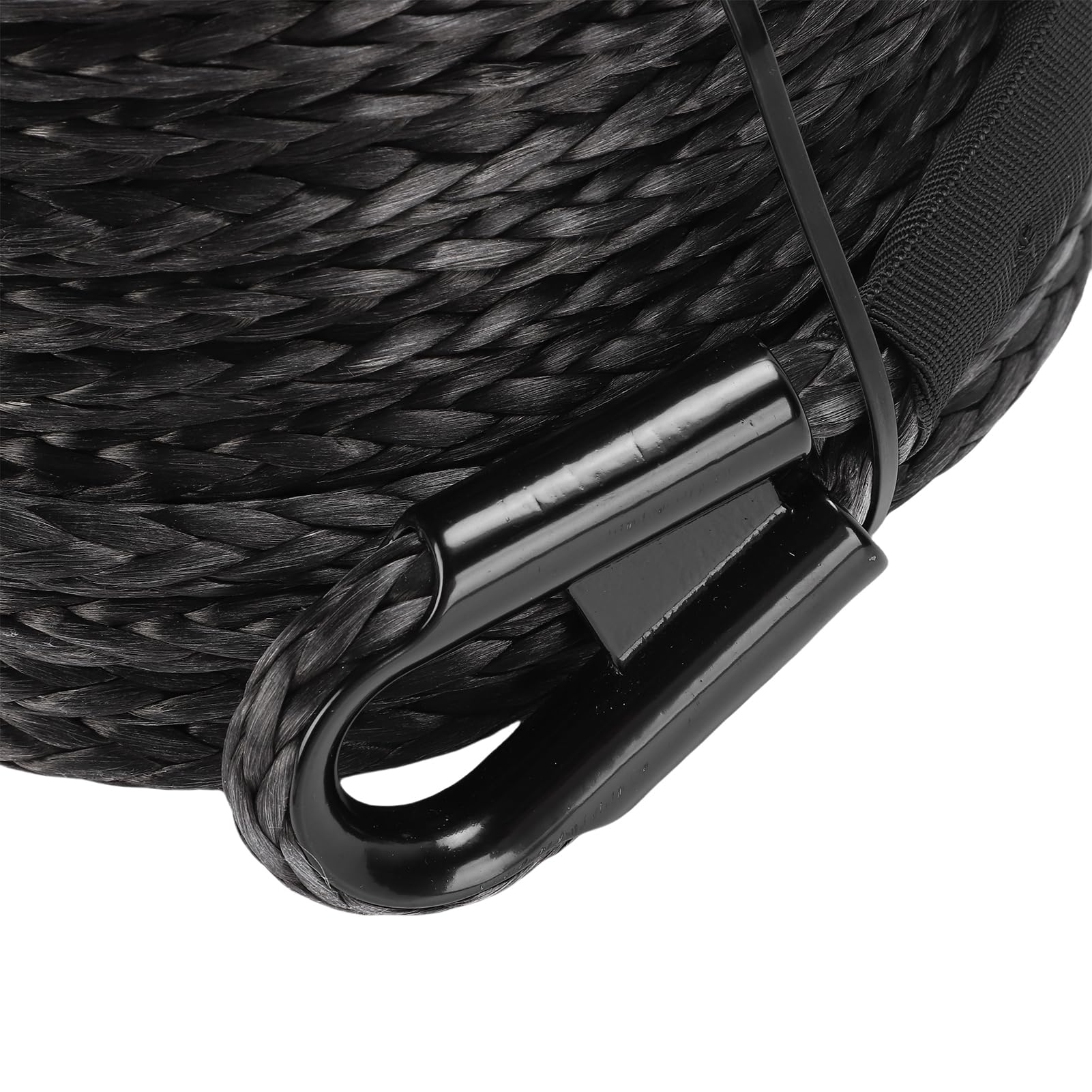Corde de Treuil Synthétique de 8 Mm X 15 M, Câble de Treuil à 12 Brins de Résistance à la Rupture de 5,6 Tonnes avec Crochet forgé Haute Résistance, pour SUV, Véhicule