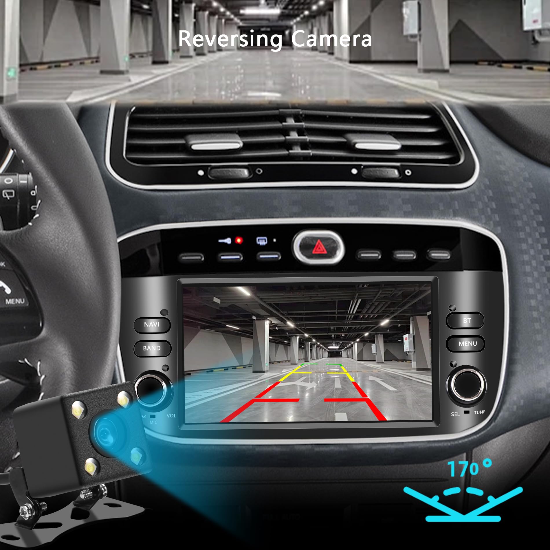 Autoradio para Fiat Punto (2010-2016) / Linea (2012-2015) Wireless CarPlay Android Auto Stereo Auto Bluetooth 7 pollici IPS con Pantalla Táctil con FM/GPS/SWC/Mirror Link