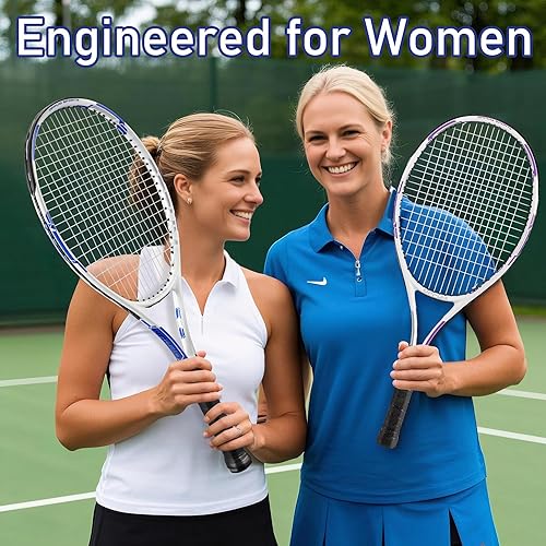 Miniatura 14 de PRO-500 Adult Tennis Rackets, 2-Pack Pre-Strung Racquets for Beginners & Intermediate with Carry Bag & 2 Balls, 105 Sq Inch Oversized Head for Women