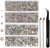 Vista 19 de 6736 piezas de diamantes de imitación termoadhesivos con parte trasera plana, diamantes de imitación AB transparentes para manualidades y ropa, 5