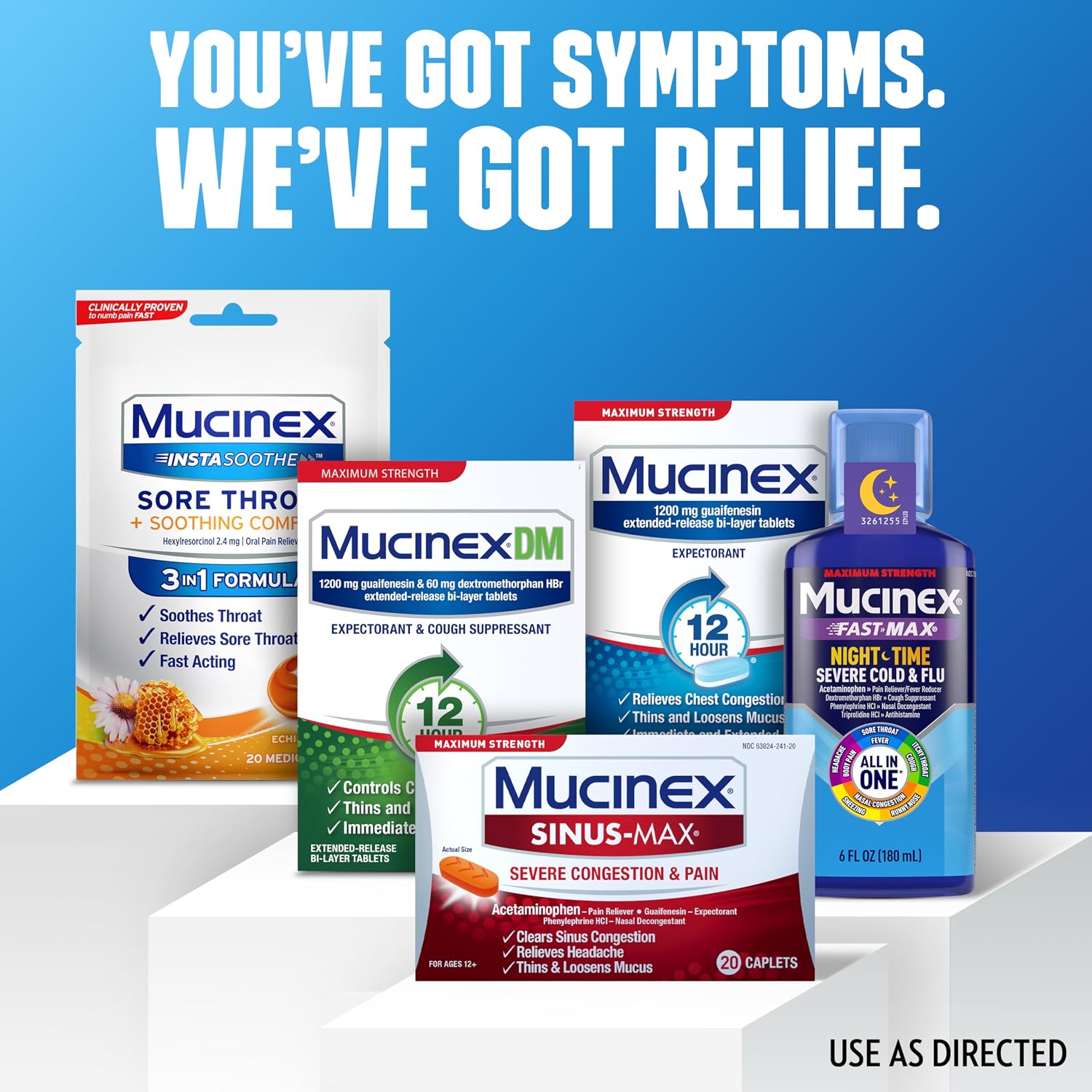 Mucinex Sinus Max Severe Congestion & Pain Relief, Maximum Strength Nasal & Sinus Relief, Decongestant for Adults, Acetaminophen Pain Reliever, Guaifenesin Expectorant and Mucus Removal, 20 Caplets