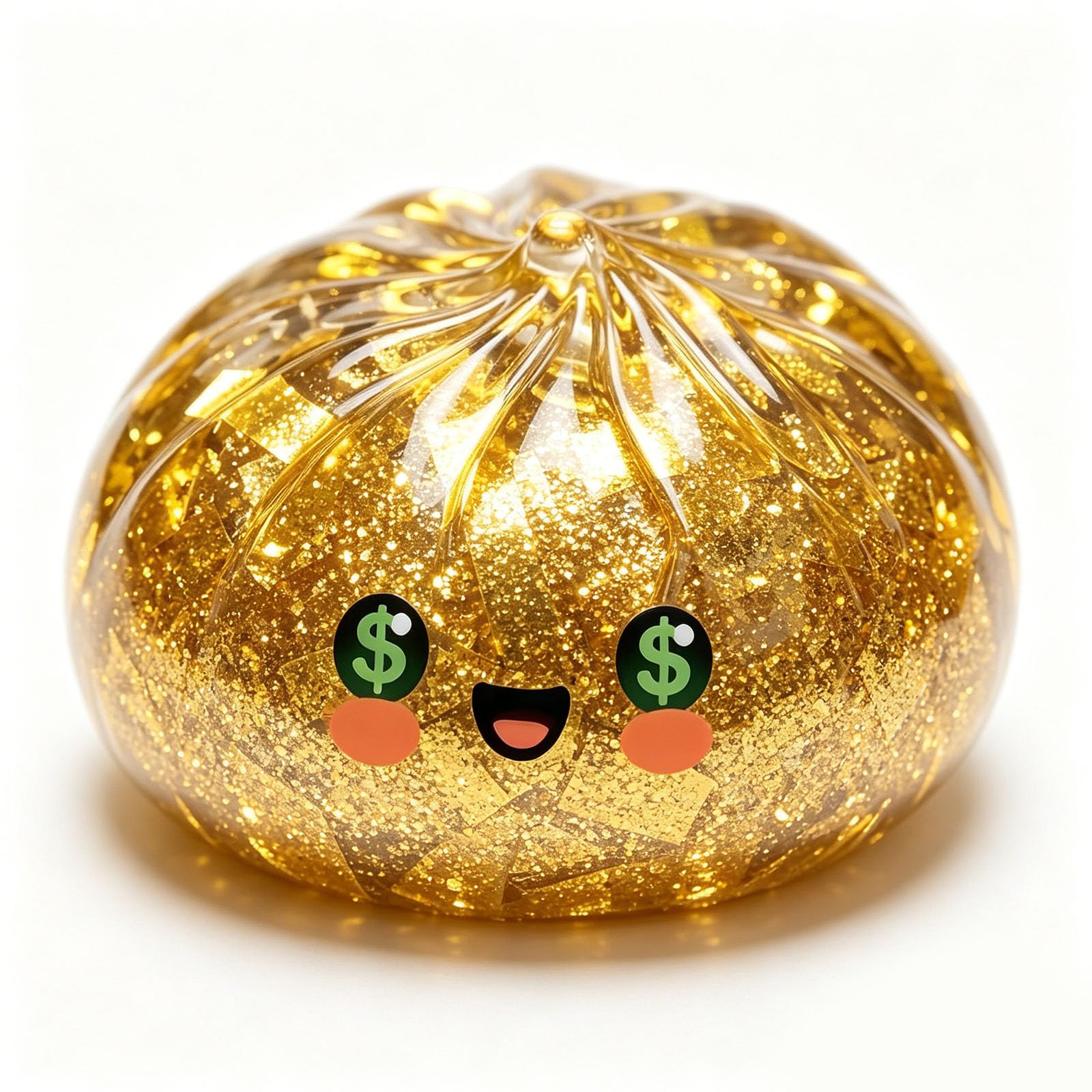 Golden Ticket Edition Dumpling Squishy Mystery Box,Ball with Water Beads Glitter Dumpling Squishy,Squeeze Dough Ball Stress Relief Hand Toys with Food Steamer Fidget Sensory Toy