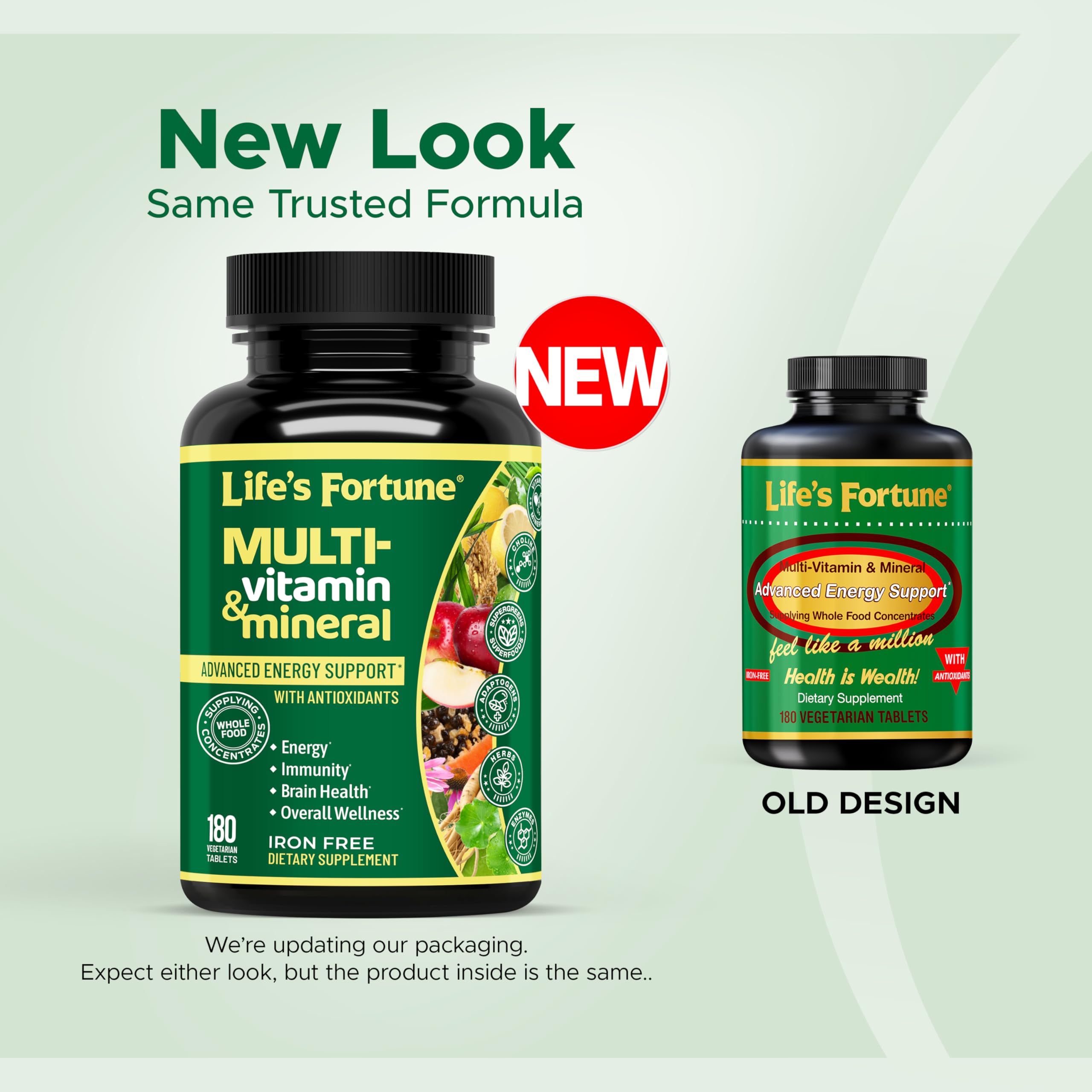 Life's Fortune Whole Food Multivitamin & Mineral Supplement for Men & Women – Energy Support Vitamins for Immune, Brain & Metabolism Support – Iron Free, 180 Vegetarian Tablets — Amazon image 2