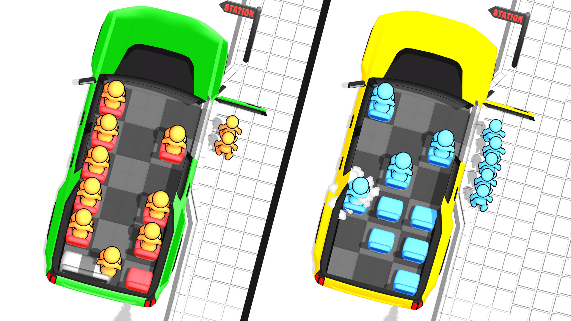 Seat Away Puzzle Master Unpuzzle: Bus Seat Jam Tap Away Sorting