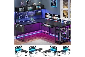 Sederta L-Shaped Gaming Desk: Ultimate Workstation for Immersive Gaming