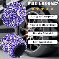 Vista 6 de 4 tapas de válvula de vástago de neumático con diamantes de cristal brillante, a prueba de polvo, tapas universales para válvulas de neumáticos
