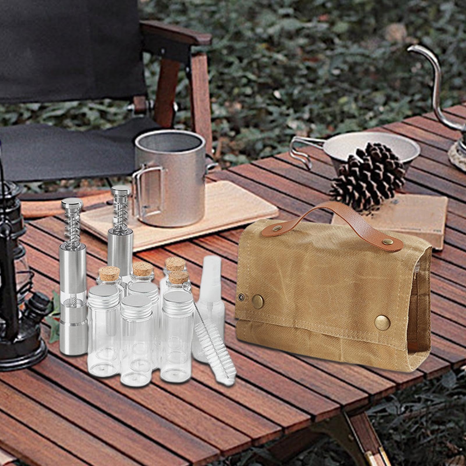 Kit da viaggio – Set di spezie da campeggio, 12 pezzi, per campeggio | attività all'aperto