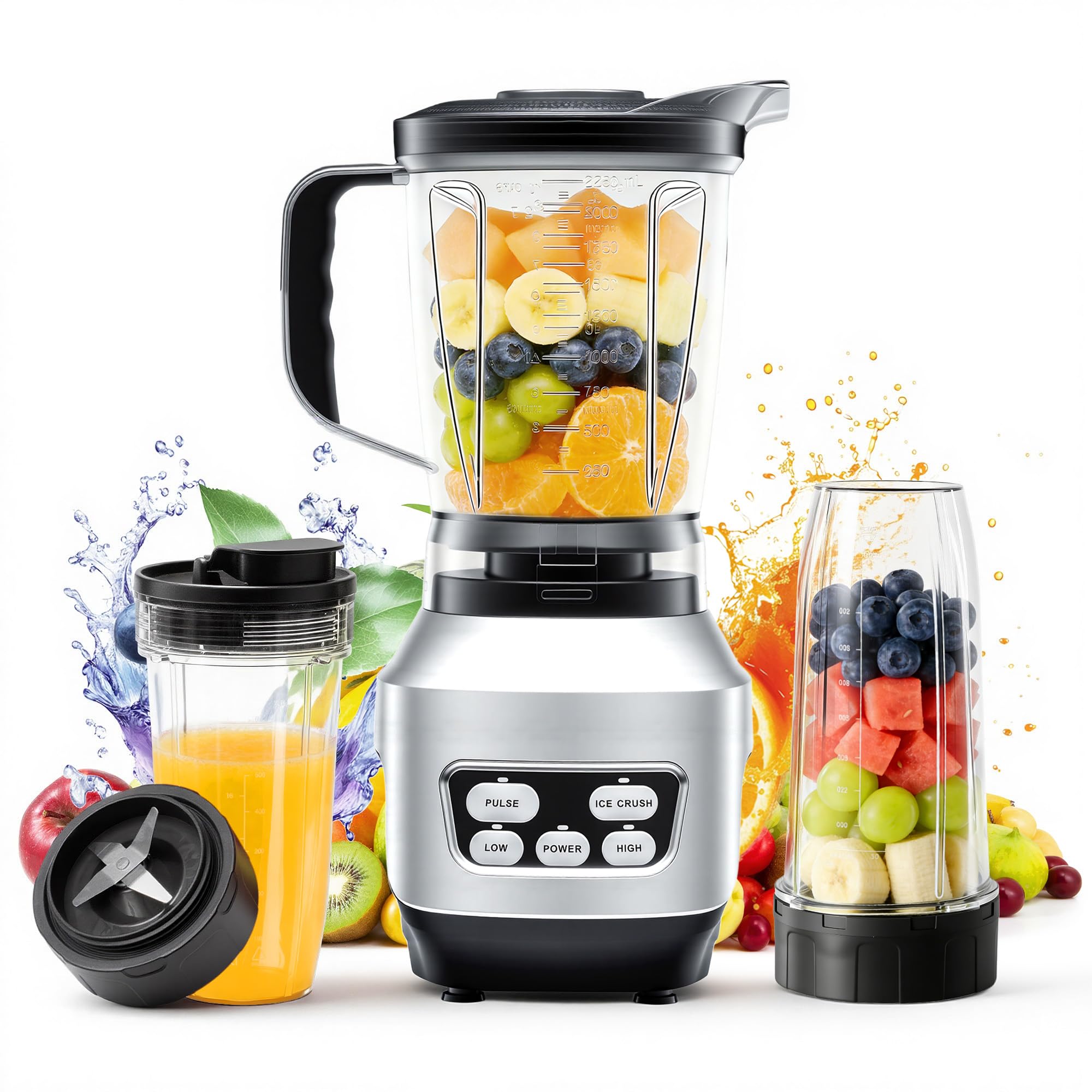 DUMOS Countertop Smoothie Blender for Kitchen, Personal Blender for Shakes