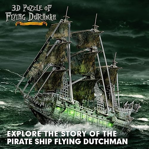 Miniatura 2 de Rompecabezas 3D para adultos rompecabezas de Navidad verde LED volador holandés manualidades de Navidad para adultos para hombres y mujeres 360