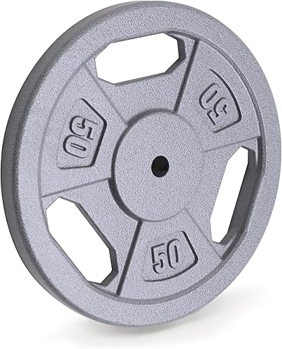 Miniatura 9 de Marcy Placas de agarre estándar clásicas de hierro fundido de 1 pulgada para entrenamiento de fuerza y levantamiento de pesas B. 5lb_individual,A.