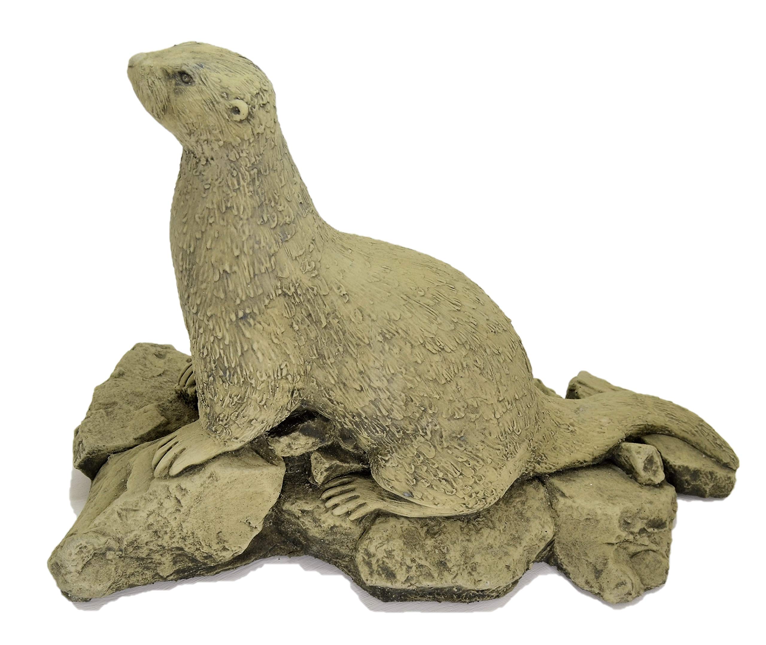 Copyright Devonshire Stone Limited Green Ollie The Otter - Garden Ornament -Sculpture - Stone Statue - Wildlife - Otter
