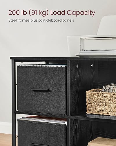 Miniatura 4 de VASAGLE Archivador con 2 cajones, estantería, estante de almacenamiento en cubo, soporte de impresora, para archivos tamaño carta, carpetas de