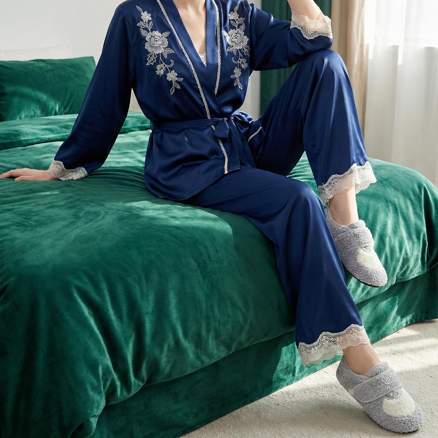 BARERUN Women Slippers Adjustable Wide Diabetic House Slippers for Women Soft-Lightweight House Shoes with Rubber Sole Indoor/Outdoor - Image 2