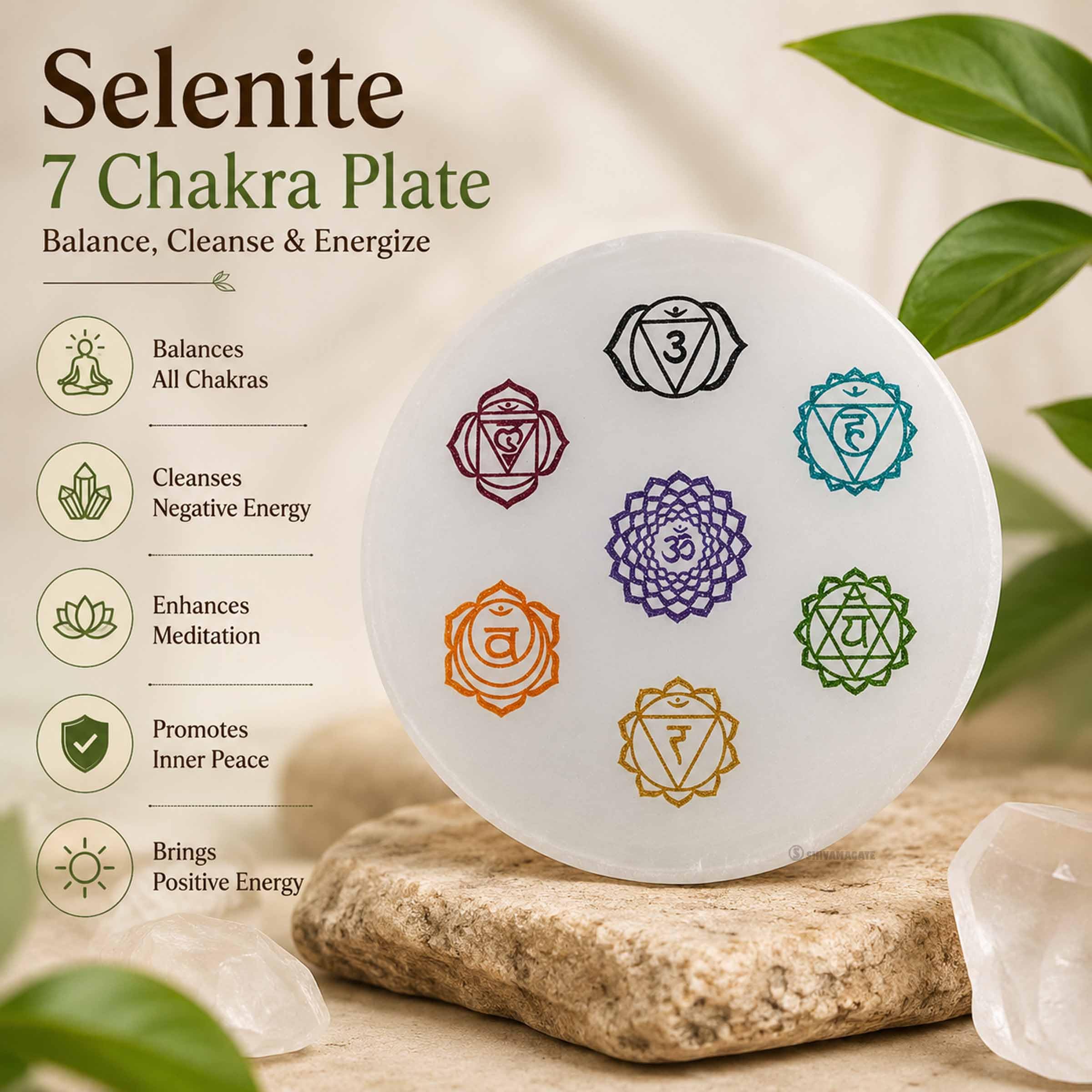 Selenite Charging Plate - Chakra Crystal Energy -2