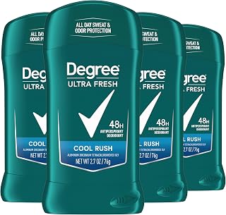 Degree Men Ultra Fresh Cool Rush Antiperspirant Deodorant Stick 4-Pack | 48-Hour Sweat & Odor Protection, Crisp Arctic Scent 2.7 oz