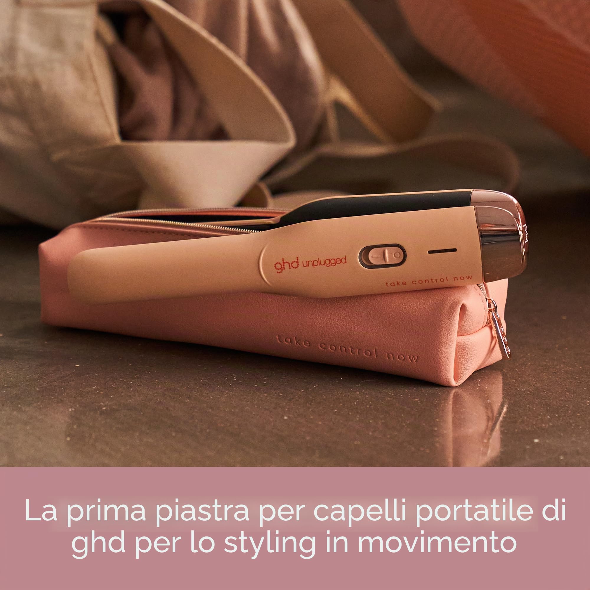 ghd Unplugged Styler - Piastra per capelli senza fili - Edizione Limitata (Rosa Pesca)