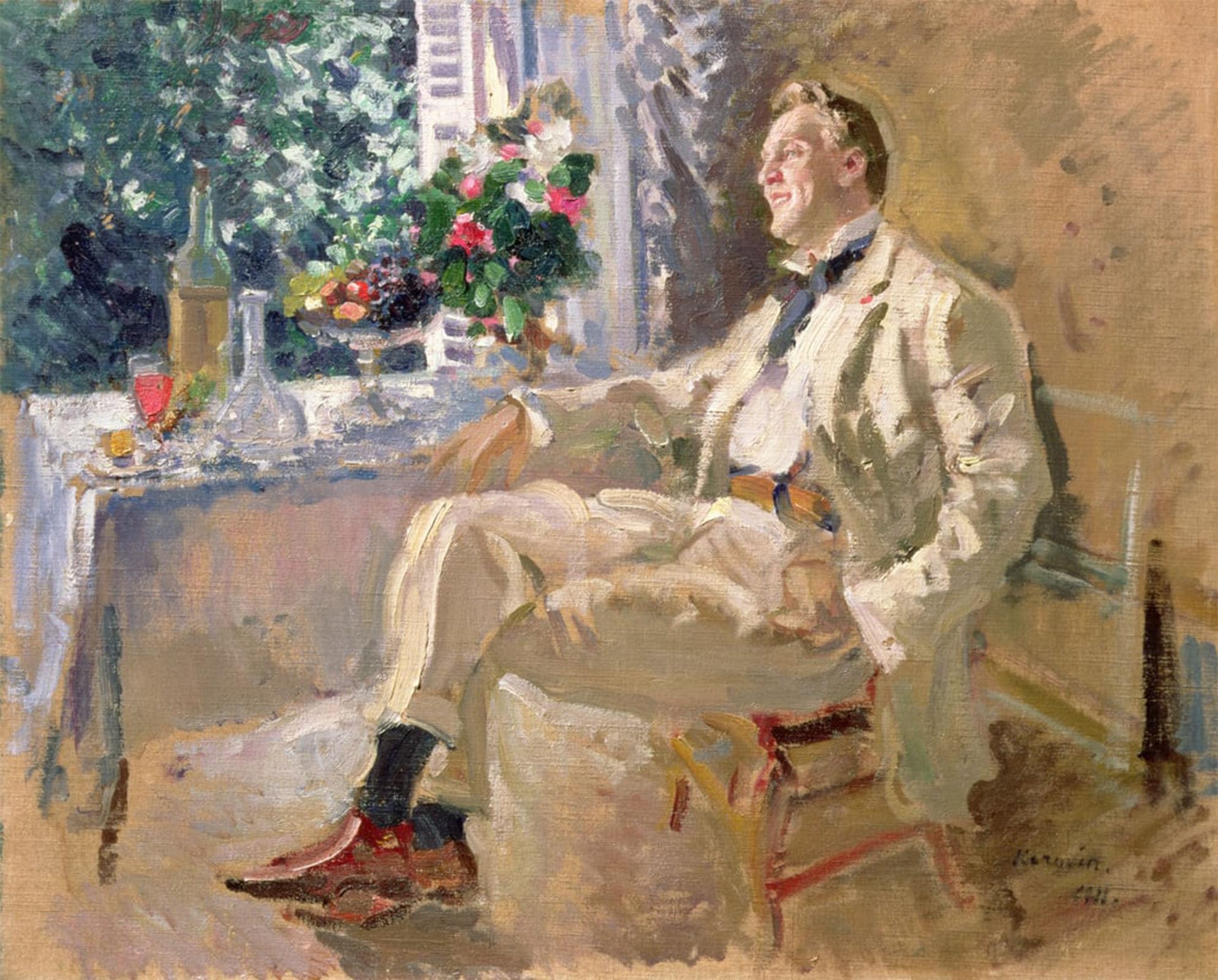 ARTXLXXBN Famous Painting Canvas Artwork Graffiti Print Portrait of the Opera Feodor Ivanovich Chaliapin by Konstantin Alekseevich Korovin Portrait Canvas Image for Home Decor 60x90cm