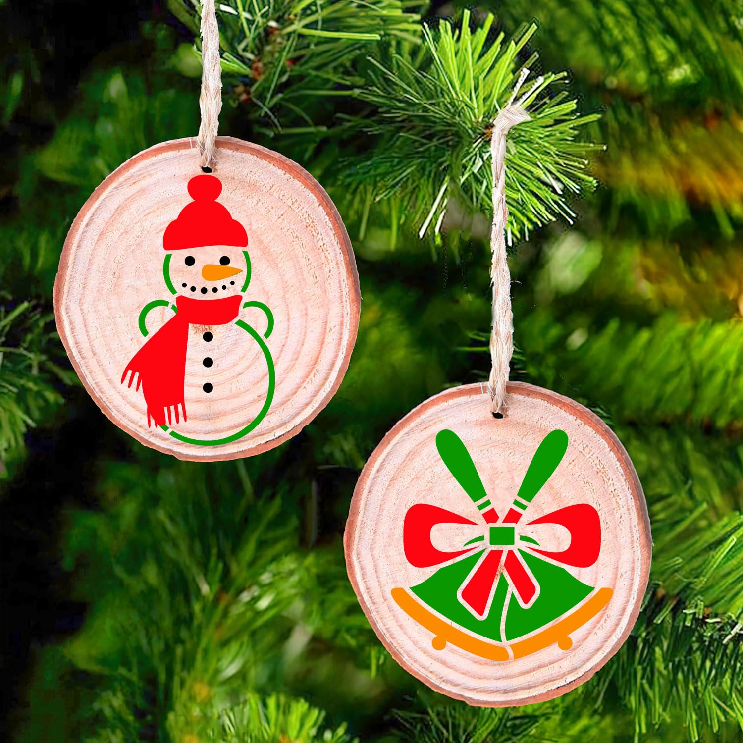 Zayvor 30Pcs Reusable Christmas Snowman Face Stencils, 3x3 Inch for Painting on Wood or Card, DIY Ornaments & Decorating Kit