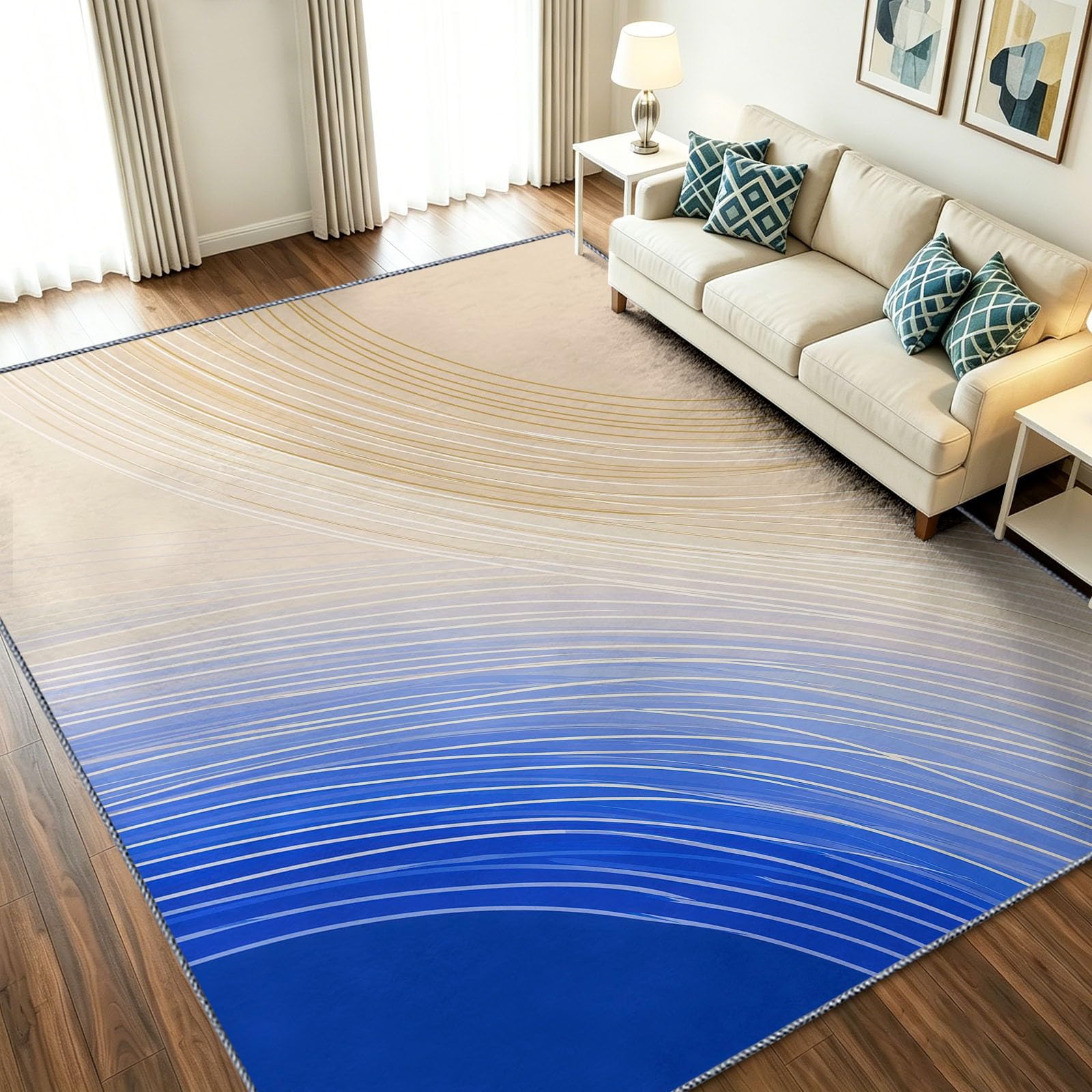 Tapis salon moelleux lavable en machine et antidérapant