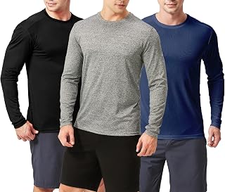 TEXFIT Men's Combo Pack Active Sport Long Sleeve Shirts with Quick Dry Fabric