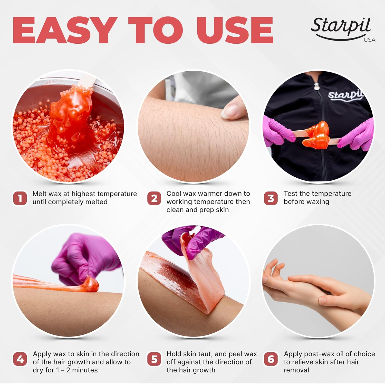Starpil Wax 1000g / 2.2 lb Coral Hard Wax Beads for Painless Hair Removal, Stripless Wax Beads, Polymer Blend Low Temperature Wax for Face, Bikini, Brazilian, Legs, Underarm, Back and Chest