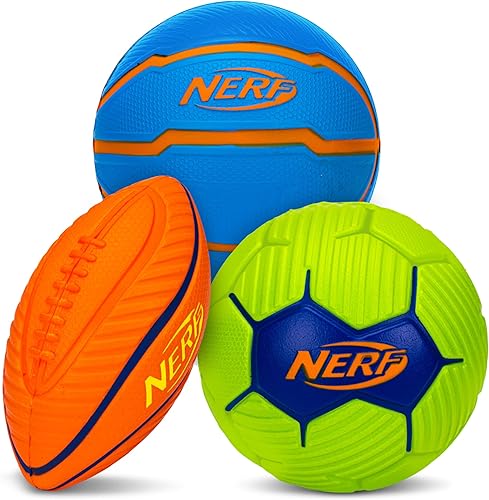 Franklin Sports NERF - Juego de mini pelotas deportivas de espuma para niños, pelota de fútbol de espuma NERF suave, juego de pelota de fútbol +
