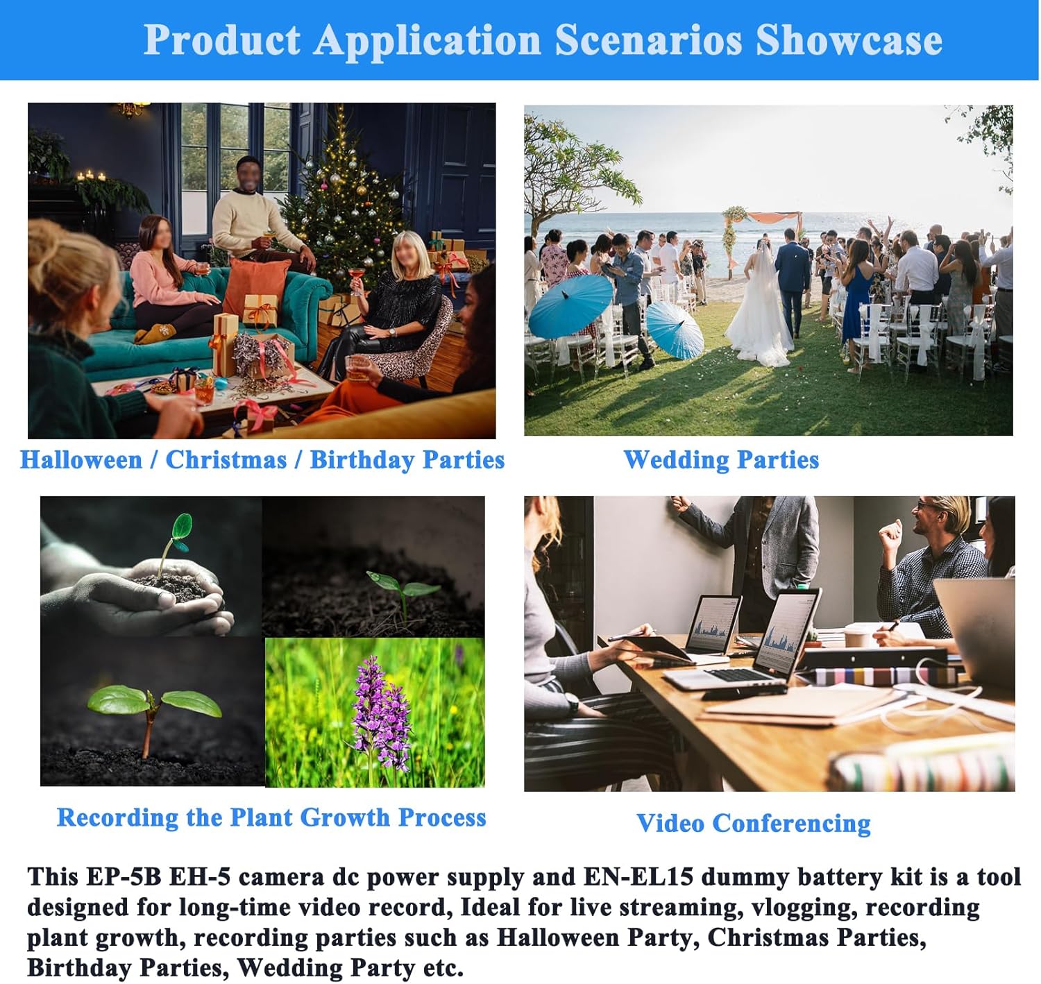 TKDY Dummy Battery and AC Adapter Kit, for Nikon EN-EL15/15a/15b/15c - EP-5B DC Coupler & EH-5 Power Supply for Nikon Coolpix Z5 Z6 Z7 Z8 Z6III D850 D7500 D500 Cameras.