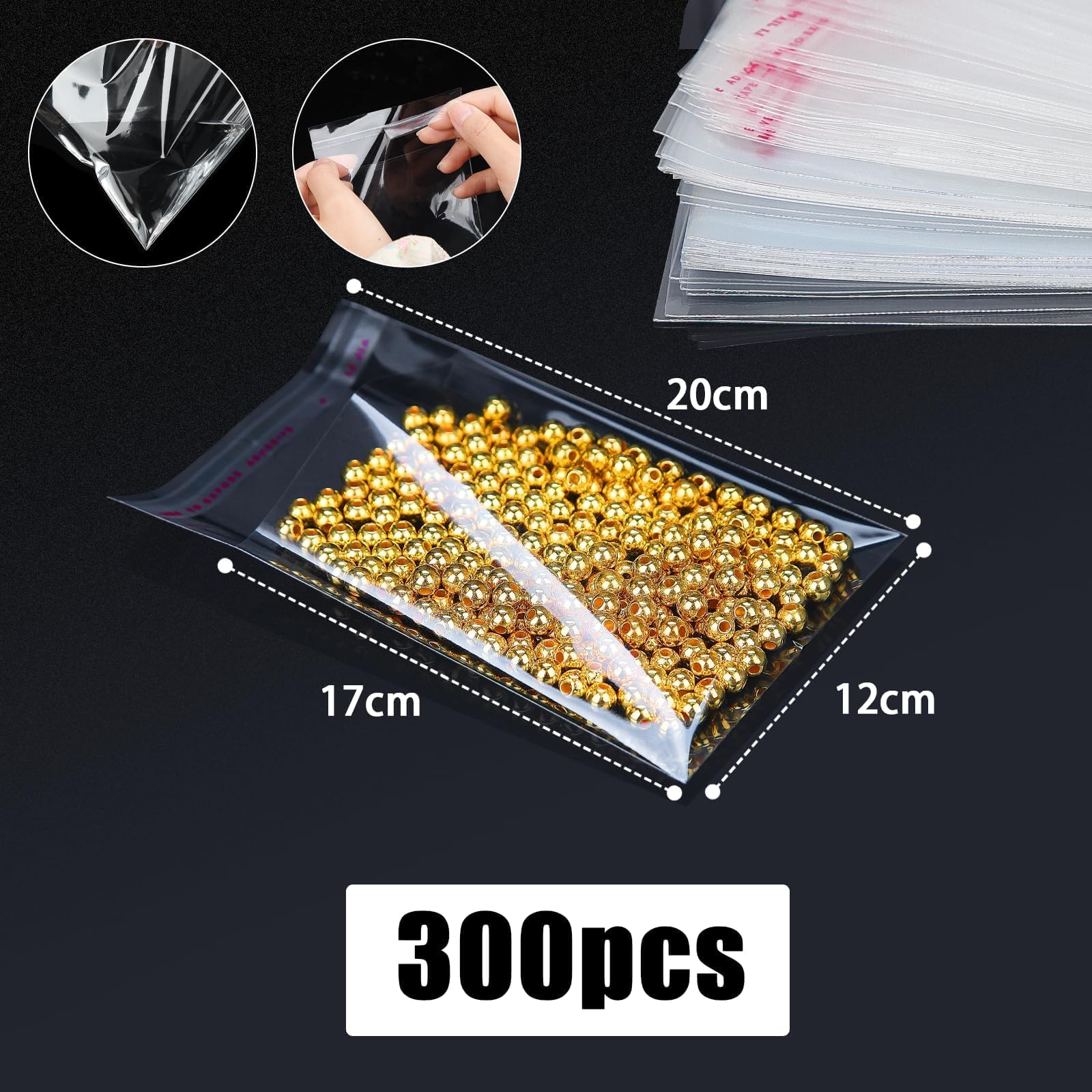Lyaor 300 Pièces 7x10cm Sachet Plastique Transparent OPP Sachet Alimentaire Peti