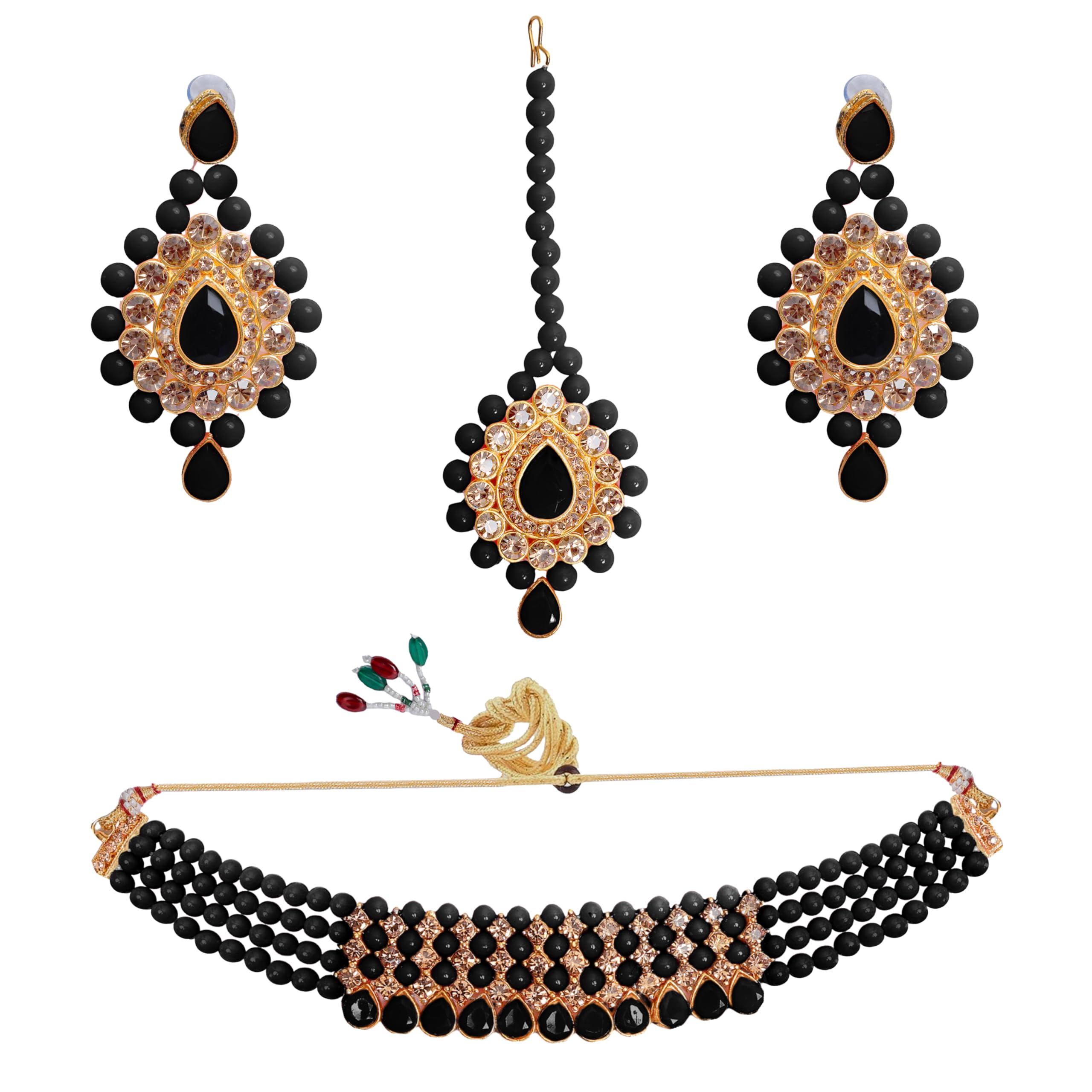 Amoura Elegant Gold-Plated Jewellery Set For Women - Adjustable Choker & Matching Earrings for Sophisticated Style & Glamour, Perfect for Any Occasion (Mehroon) (B0D9HW86FH) Amazon Price History, Amazon Price Tracker