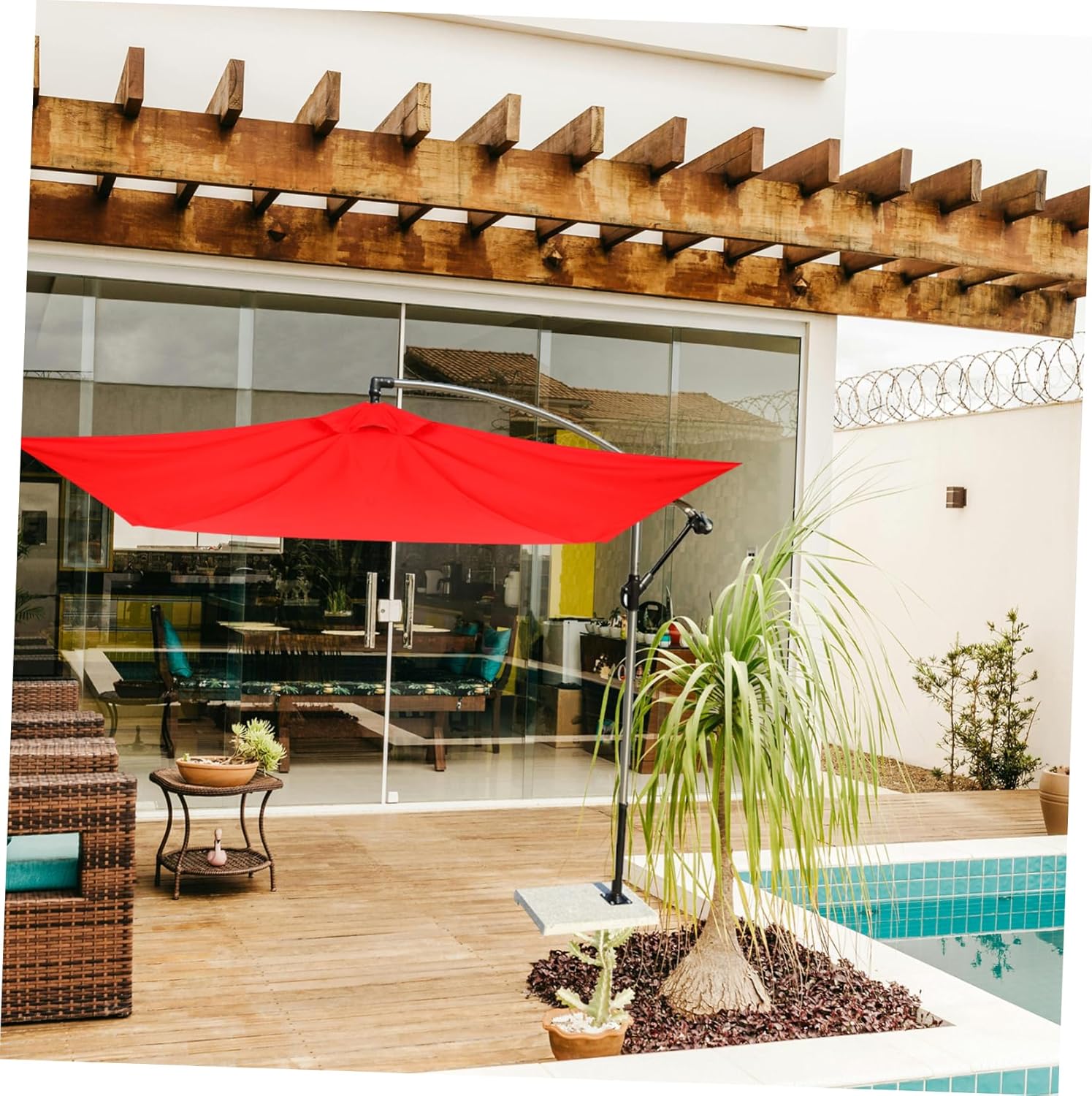 Outdoor Parasol Umbrella Replacement Fabric مظلة بديلة Garden Patio Umbrella Canopy Patio Umbrella