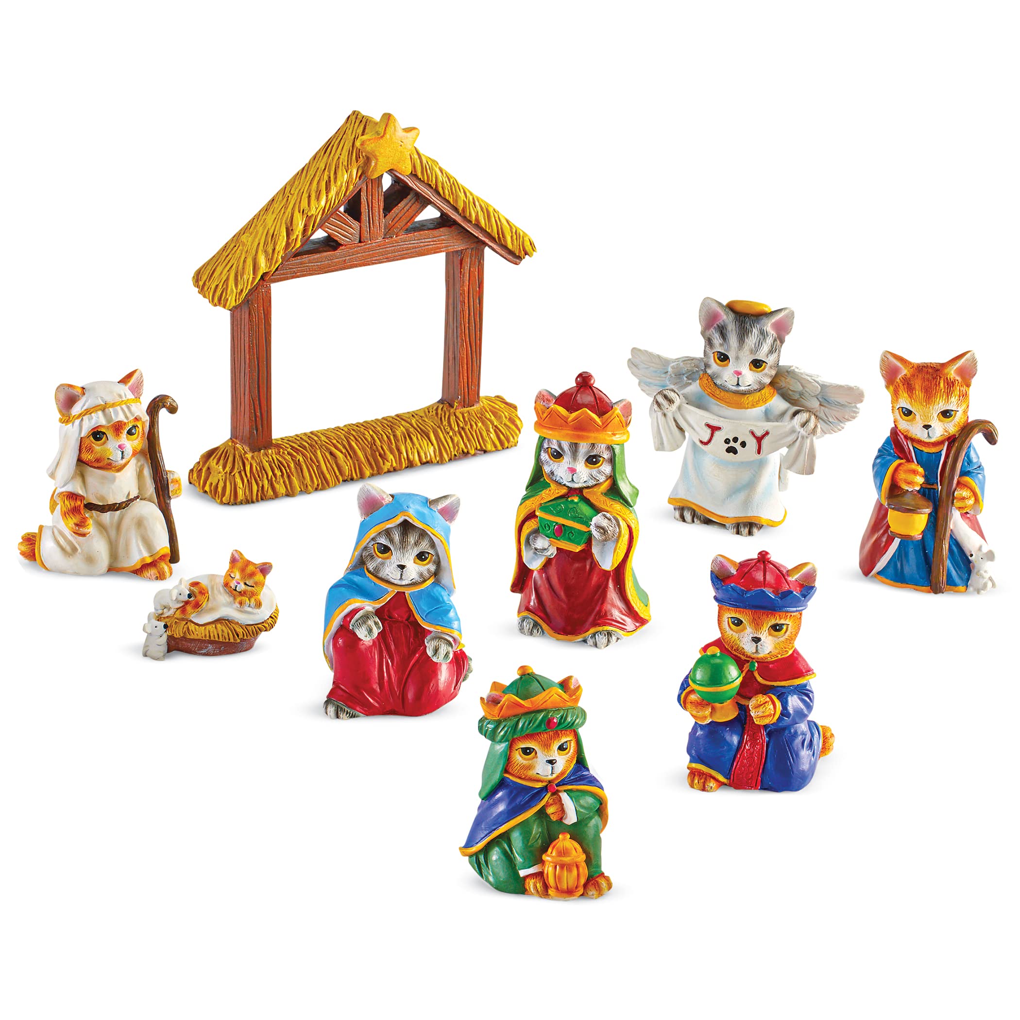 Nativity Set Outdoor 9-Piece Hand-Painted Nativity Set - Christmas ...