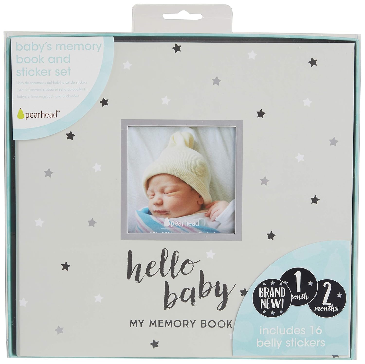 Pearhead First 5 Years Baby Memory Book with Sonogram Photo Insert, Black and Gold Polka Dot : Baby