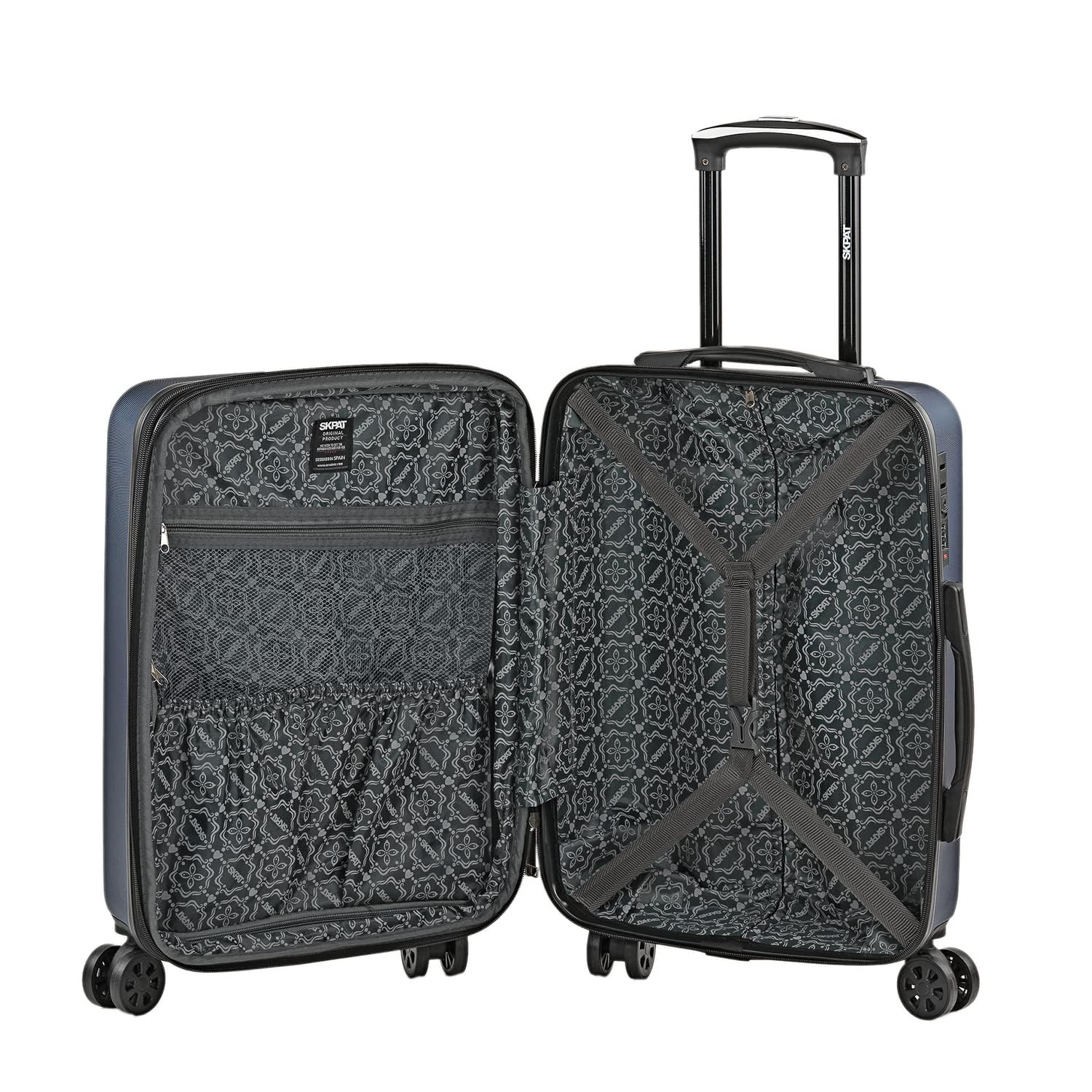 SKPAT - Maleta de Cabina 55x40x20 - Maletas De Viaje Cabina Rígidas Trolley con 4 Ruedas Dobles para Avion Ligera Equipaje De Mano Candado de Combinación. Compatible Ryanair, Azul