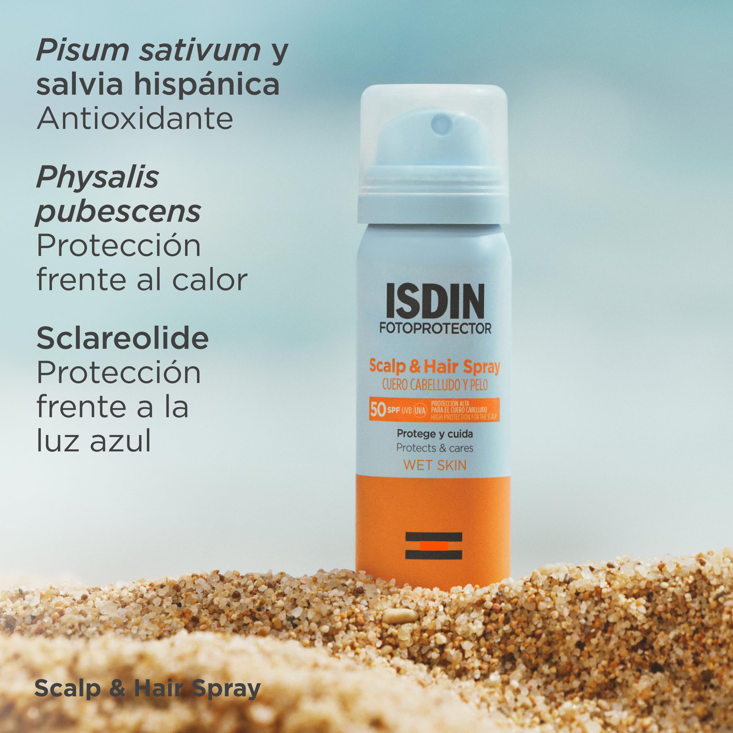ISDIN Fotoprotector Scalp & Hair Spray SPF 50, Protector solar en spray para el pelo con alta protección para el cuero cabelludo y el cabello, 50 ml