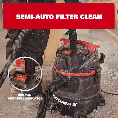 Miniatura 4 de ECOMAX Shop Vac, Extractor de polvo, filtro HEPA, PTA, tanque de PP de 8 galones, manguera antiestática