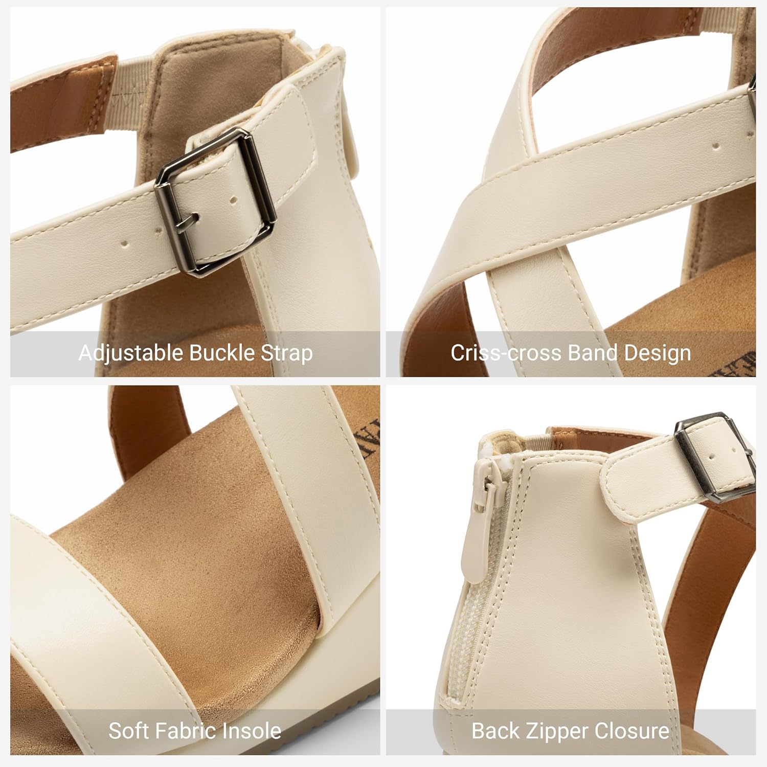 DREAM PAIRS Women's Open Toe Buckle Ankle Strap Summer Platform Wedge Sandals - Image 5