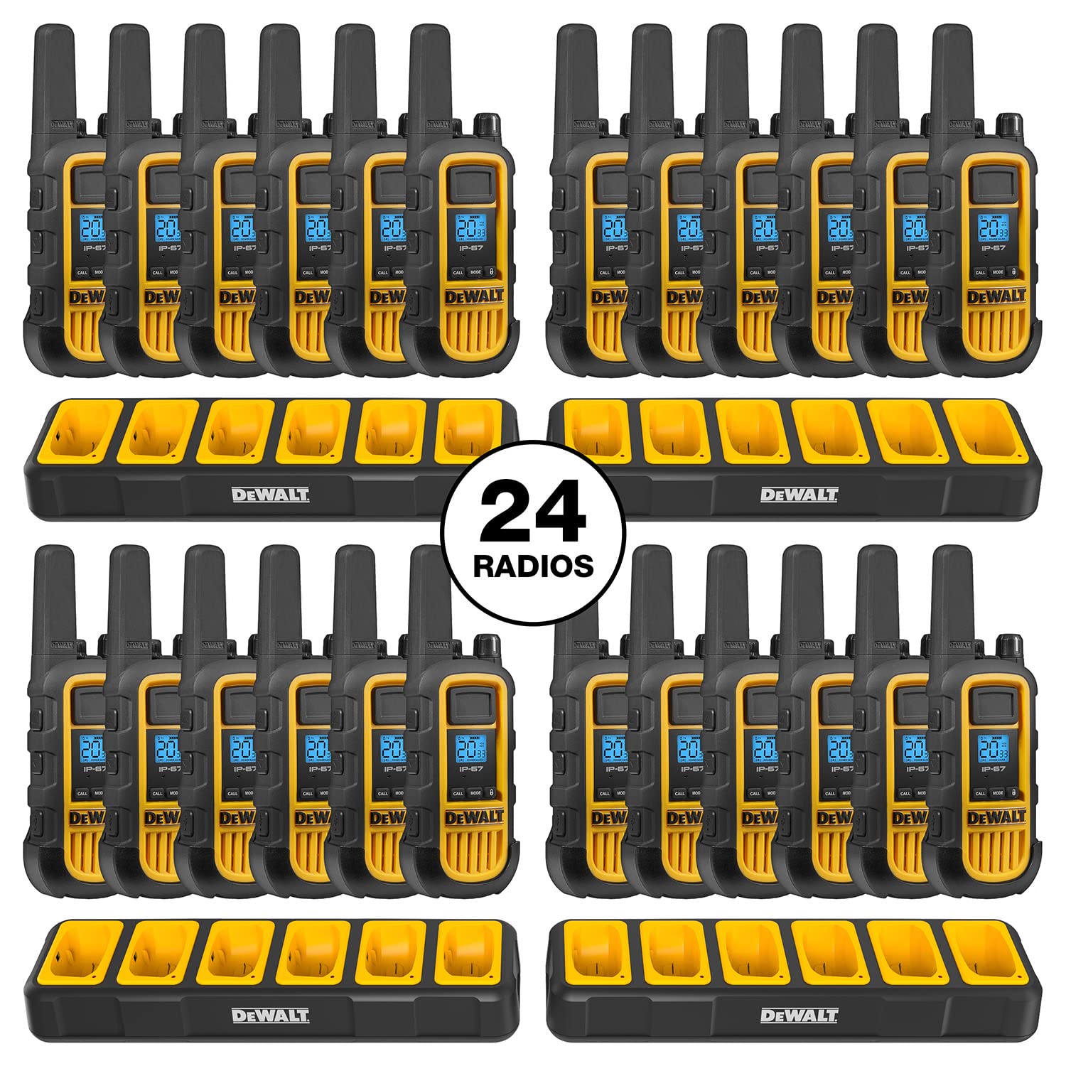 DXFRS800 24 Pack Walkie Talkies 2W Long Range Radio - Dettaglio