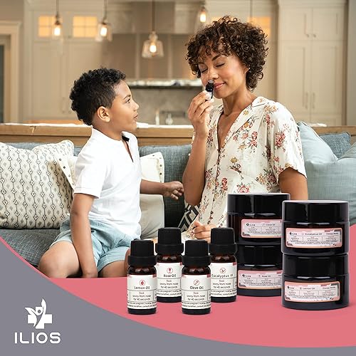 Miniatura 5 de Ilios Kit de entrenamiento olfativo de olor, 4 aceites esenciales, aromaterapia estimulante natural para pérdida de sentidos con limón, clavo, rosa,