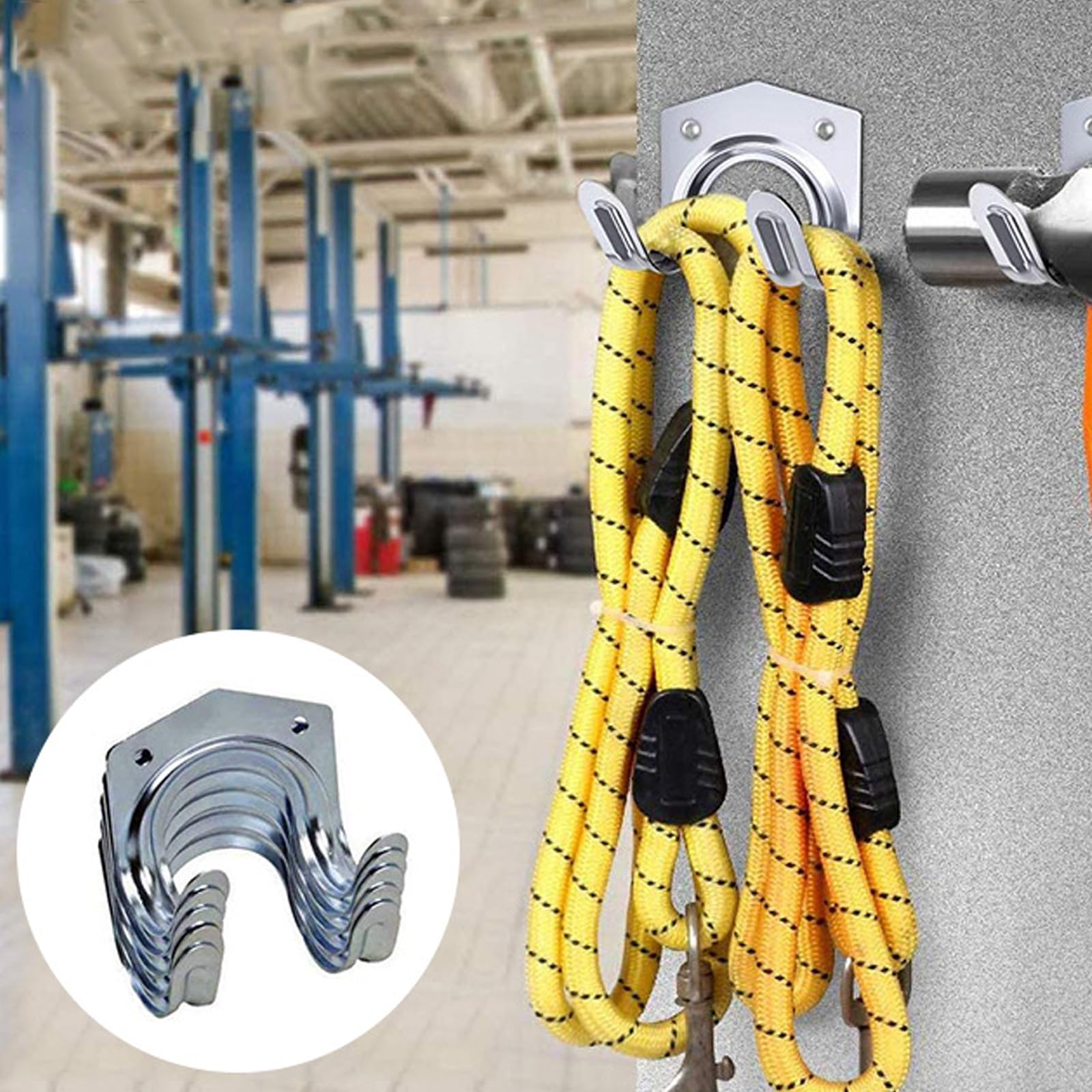 Ieron DIY 10 Pack Tool Hanger Hooks Set, Wall Hooks for Garage Shed and Garden Tool Storage Organiser, Wall Mount Garage Hooks - Image 4