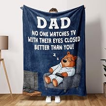 Funny Gifts for Love Dad, Dad Birthday Gift, Flannel Throw Blanket 50"x60"