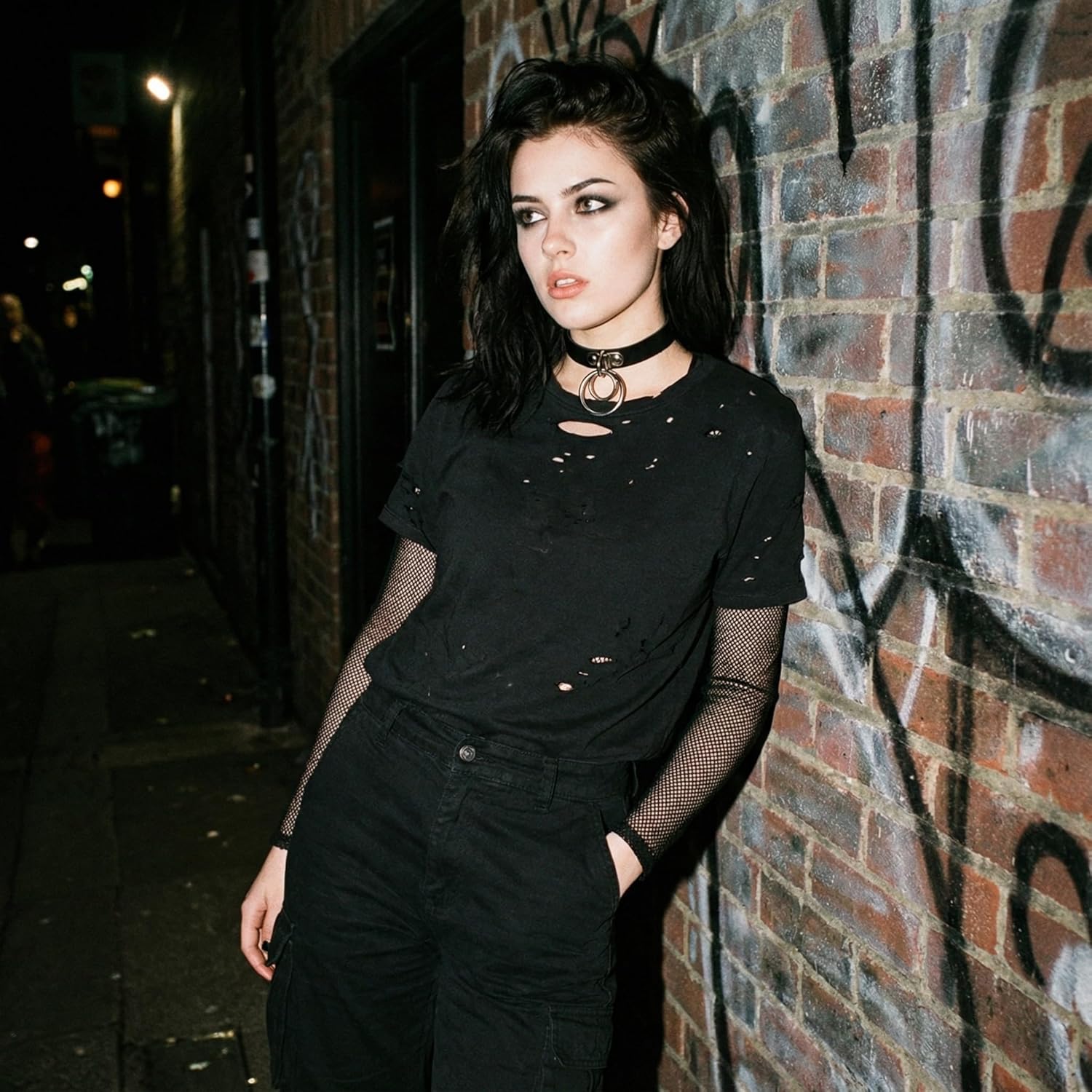 Gothic Choker Necklace Black Geometric Leather Collar Necklace Fashion Punk Jewelry for Women - Image 4