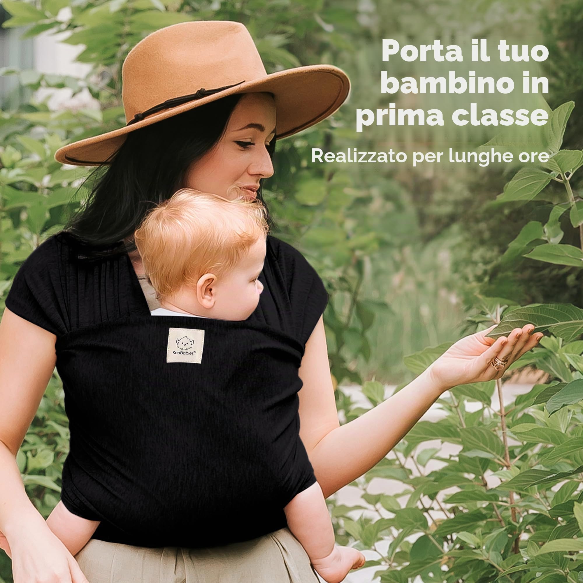 KeaBabies Baby Wrap Carrier - Tutto in 1 Original Baby Carrier Fascia da Neonato a Bambino, Facile da Indossare, Legatura Senza Mani, Leggero, Impacchi per Bambini Traspiranti (Trendy Black)