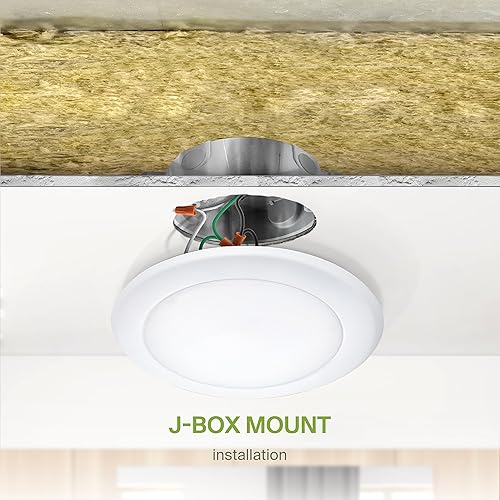 Miniatura 9 de ASD Paquete de 12 luces LED de disco de 6 pulgadas, 15 W, 5000 K, luz diurna 1300 lm CRI90+, lámpara de techo regulable, disco de montaje en