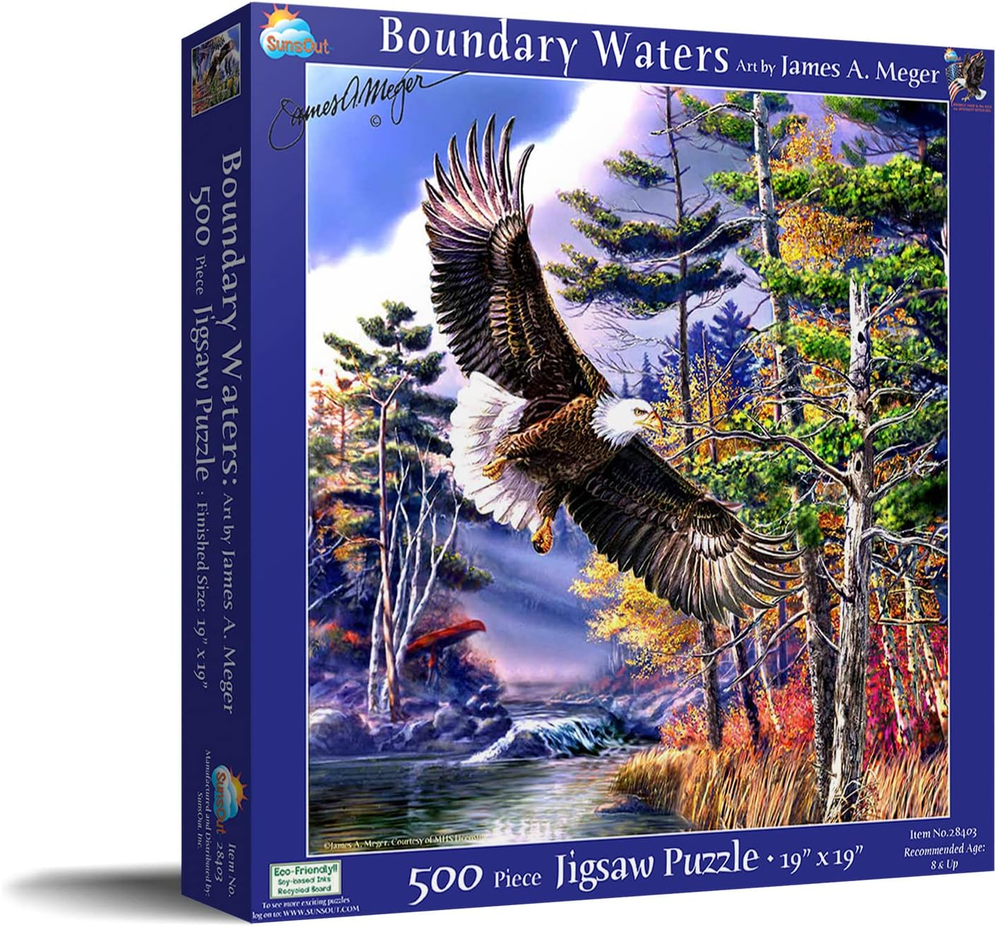 SUNSOUT INC - Boundary Waters - 500 pc Jigsaw Puzzle by Artist: James Meger - Finished Size 19" x 19" - MPN# 28403