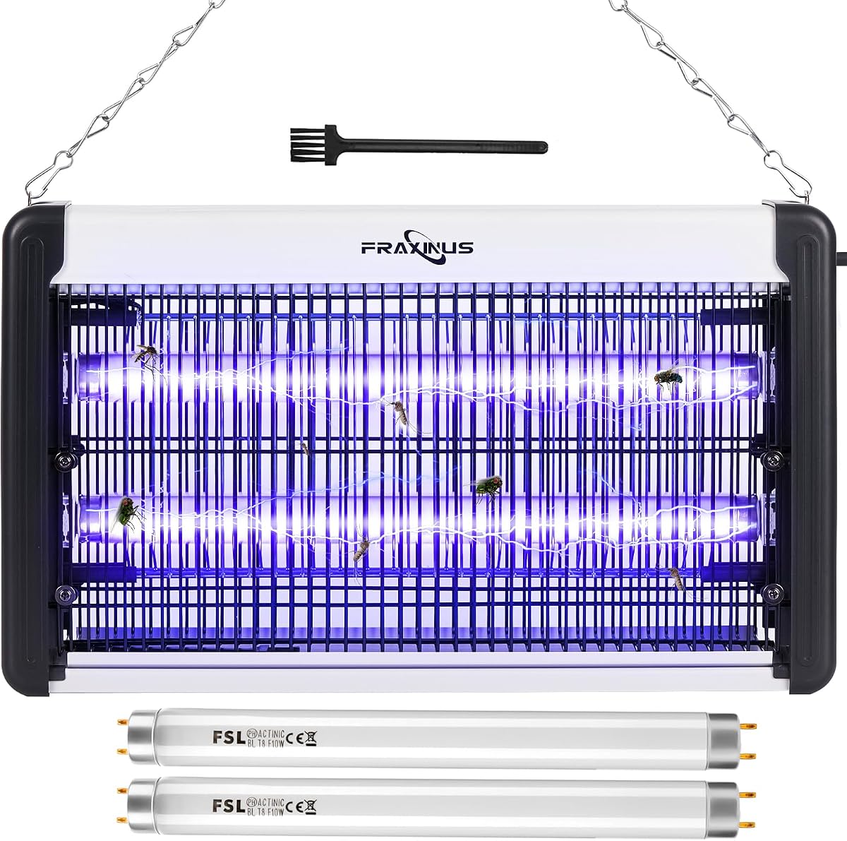 FRAXINUS Electric Bug Zapper, UV Insect Killer, Indoor Fly Catcher, Mosquito Killer Lamp, 3500V High Powered Grids, 20W UV Light Attract to Zap Flying Insects. (Including 2PCS Bulbs)