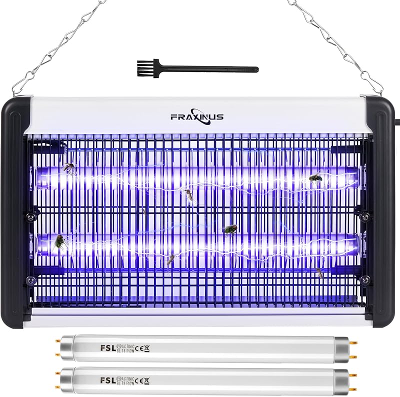 FRAXINUS Electric Bug Zapper, UV Insect Killer, Indoor Fly Catcher, Mosquito Killer Lamp, 3500V High Powered Grids, 20W UV Light Attract to Zap Flying Insects. (Including 2PCS Bulbs)
