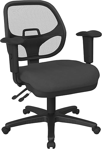 Miniatura 23 de Office Star ProGrid - Silla de oficina ergonómica ajustable con soporte lumbar integrado y brazos acolchados, color negro icono Negro (Icon