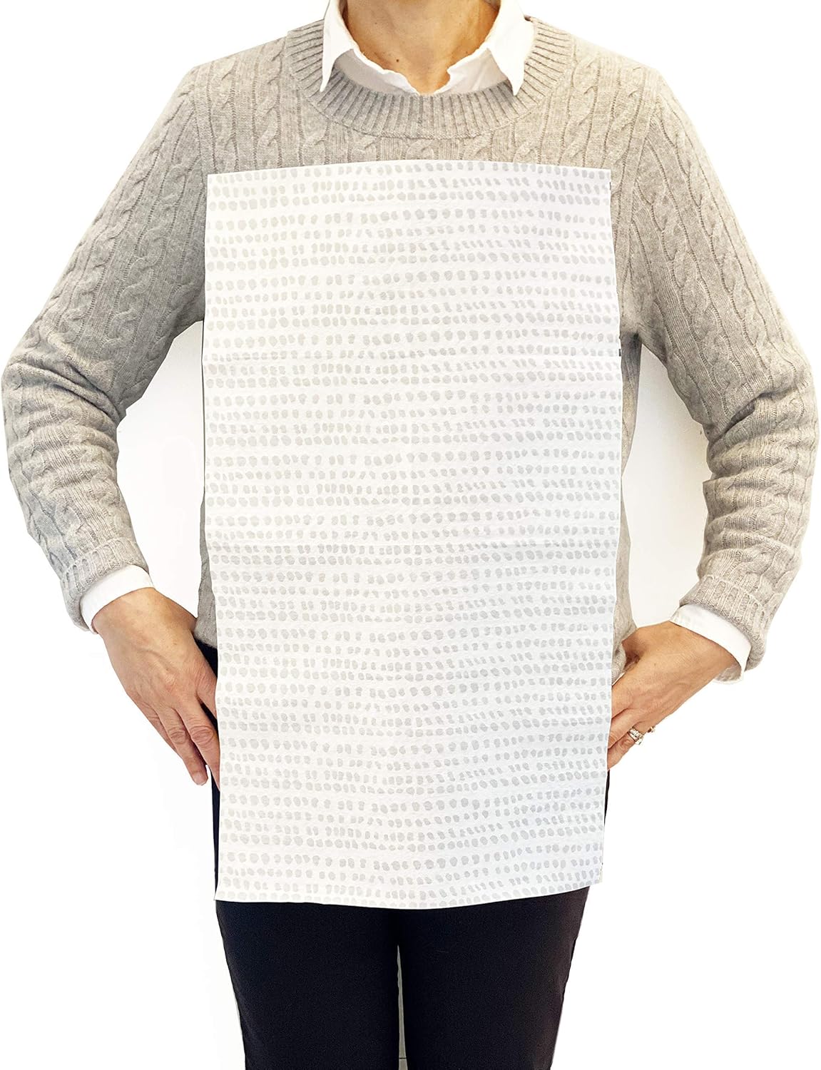 Disposable Adhesive Napkins Bundle for Adults & Kids | Grey Dot and Red & White Diamond | 2 100-Count Pouches | Adhesive Tabs, Spill Absorbent, Stain/Liquid Repellent | For Personal Use