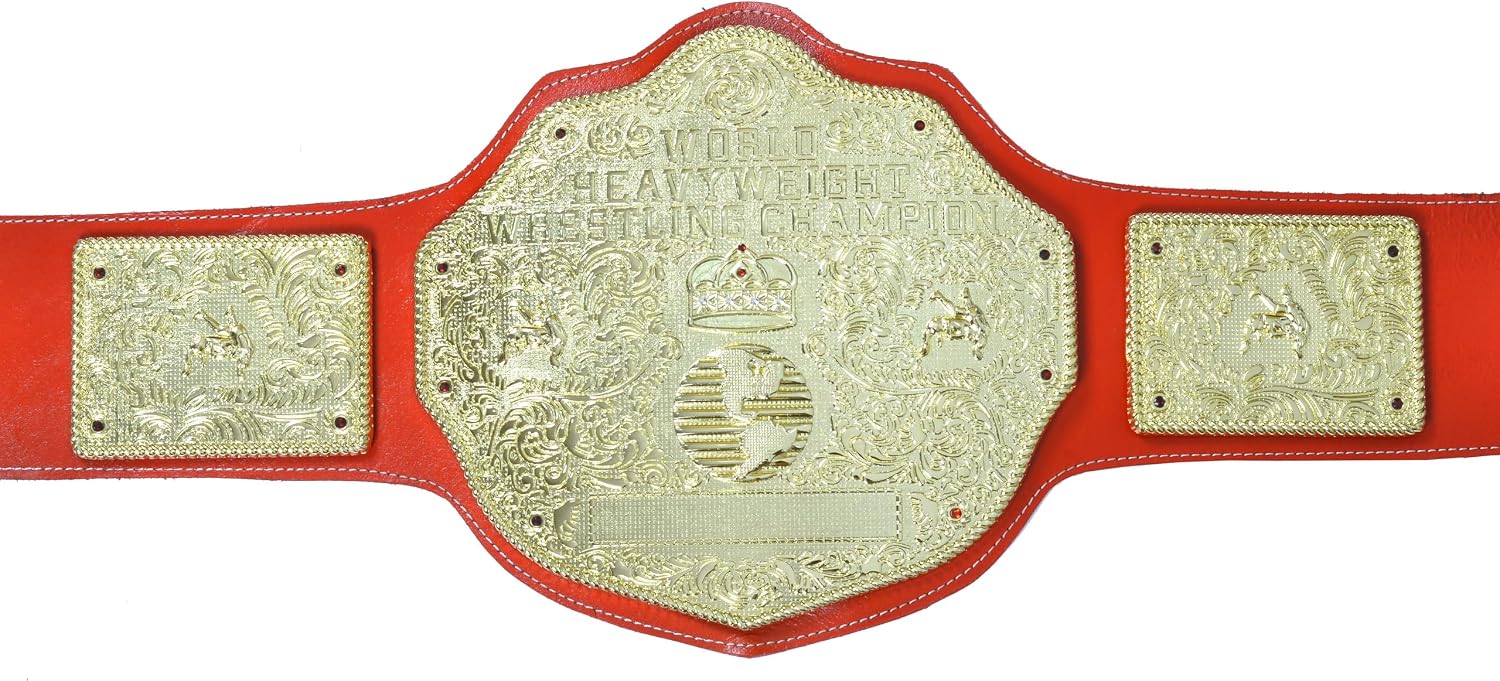 Big Gold 2mm Championship Title Belt Replica, World Heavyweight Wrestling Belt Adult Size for Men, Women